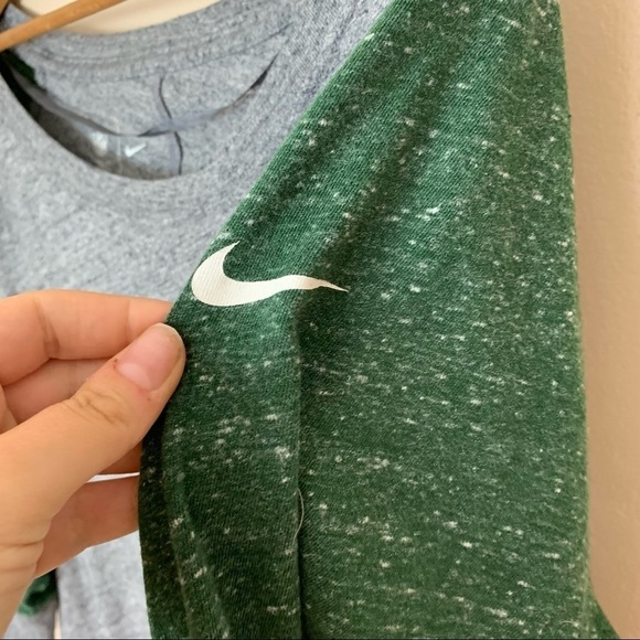 [Nike] Heather Gray & Green Baseball Pocket Tee New York Jets Top - Picture 4 of 9